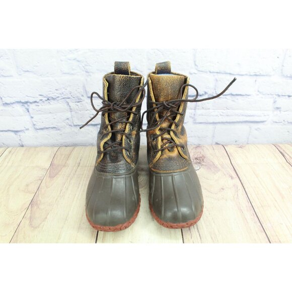 LL Bean Bean Boot Bison Dark Brown Brick Red Size 6 M - Picture 4 of 10